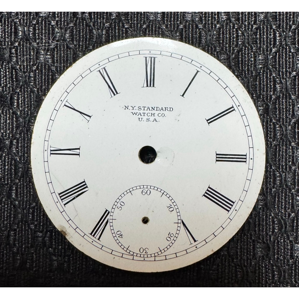 New York N.Y. Standard 18s Roman Numeral Pocket Watch Enamel Dial 44.77mm